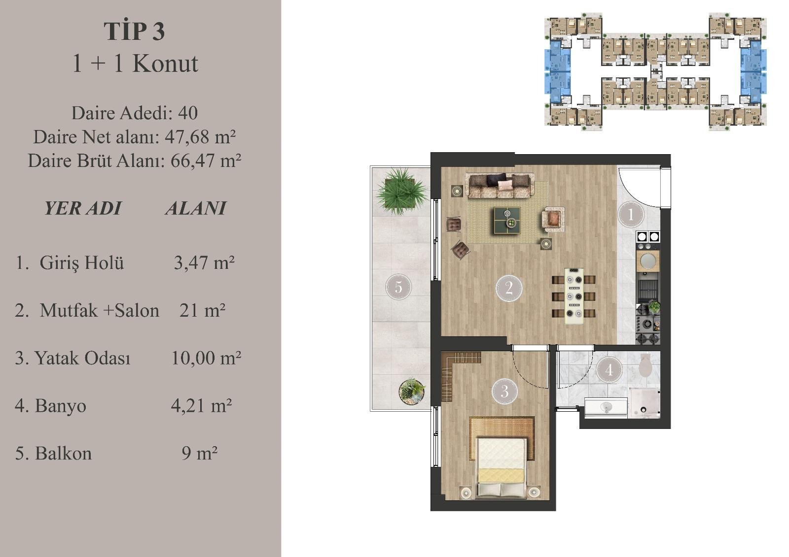 Hasbağ Niva Tip 03 — dubleks A daire planı