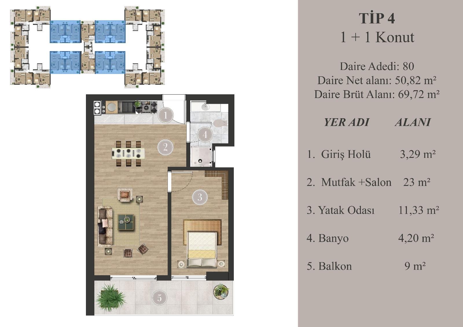 Hasbağ Niva Tip 04 — dubleks B daire planı